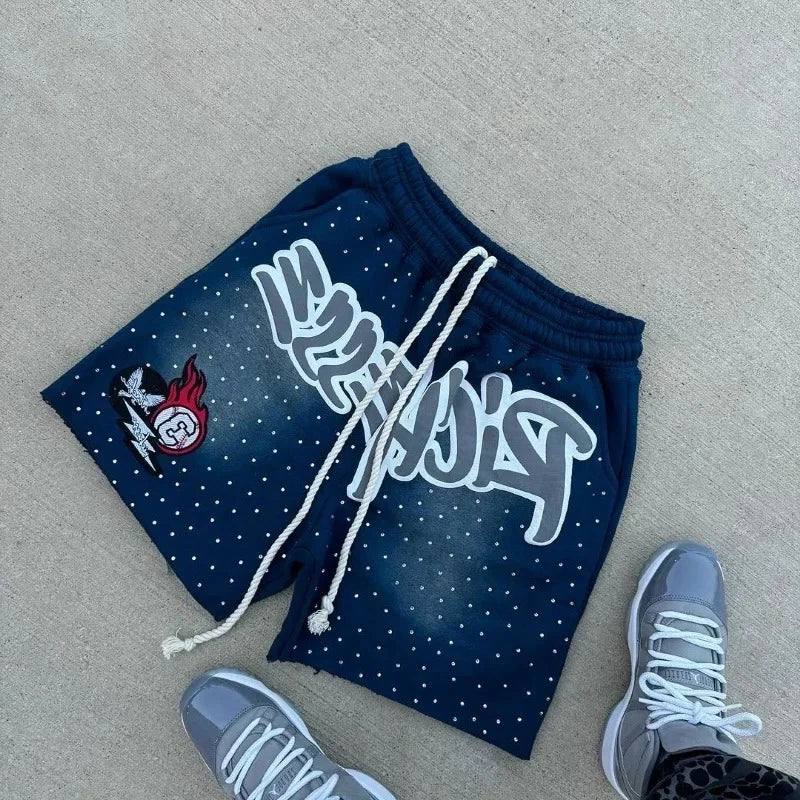 Y2K Harajuku Men's Shorts Letter-printed Sweatpants Fashion Quick-drying Shorts Street Hip Hop Breathable Loose Unisex Shorts
