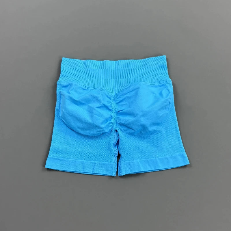 HISTELLO Gym Shorts 4.5" Women Fitness Sports Biker Shorts Low Waist Running Pants Workout Scrunch Butt Yoga Seamless Leggings - Matrix-studios.com
