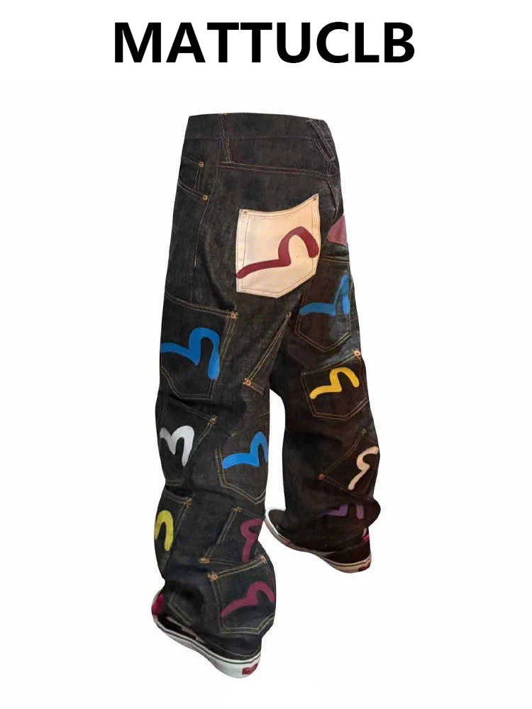 Women's Baggy Cargo Jeans Abi Y2k Japanese Streetwear Hip-pop Goblin Core Cyber Punk Denim Pants Grunge Designer Harajuku Cowboy - Matrix-studios.com