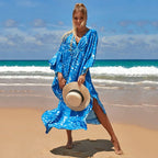 Plus Size Womens Animal Print Kaftan Dresses Caftans Swimwear Coverups Summer Bathing Suit Long Beach Dress - Matrix Studios