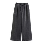 2024 Autumn Jeans Sets Women Turn-down Collar Casual Top Fashion High Waist Streetwear Female Denim Pant Two Piece Set - Matrix-studios.com