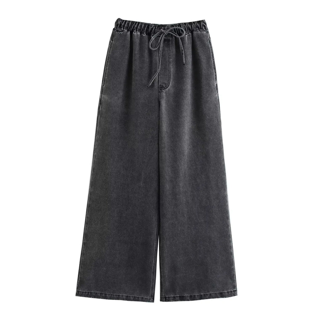 2024 Autumn Jeans Sets Women Turn-down Collar Casual Top Fashion High Waist Streetwear Female Denim Pant Two Piece Set - Matrix-studios.com