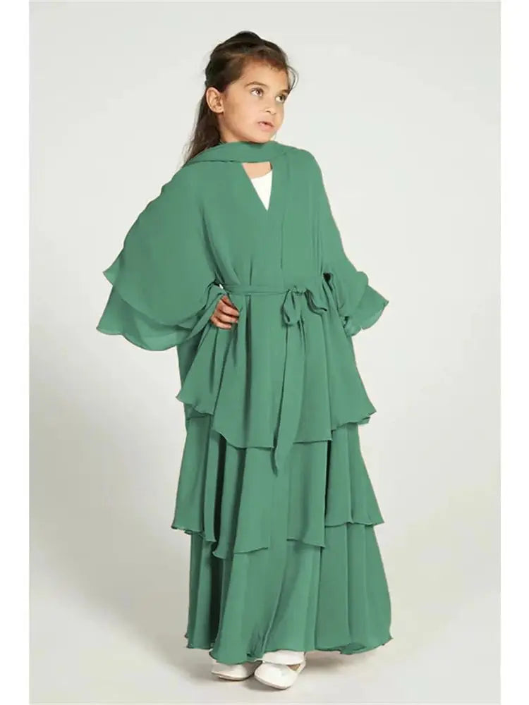Ramadan Niqab Khimar Chiffon Kids Muslim Abaya Dubai Turkey Islam Dress Prayer Clothes For Women Kebaya Robe Femme Musulmane - Matrix-studios.com