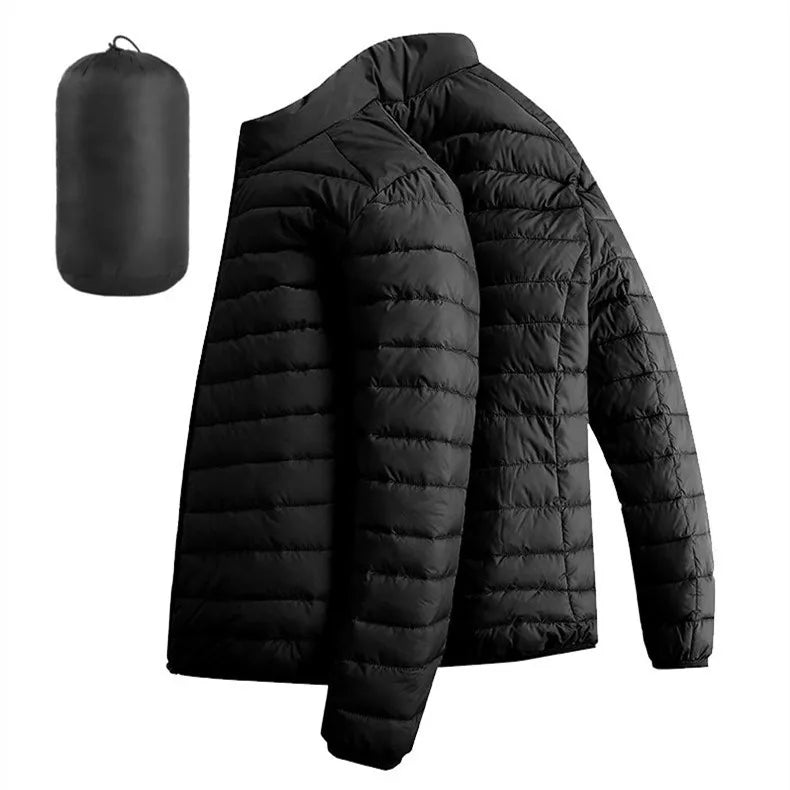 Men Hiking Down Cotton Jacket Hooded Lightweight Parkas Zip Pocket Fashion Outerwear Casual Padded Jacket and Coat Men Winter - Matrix Studios