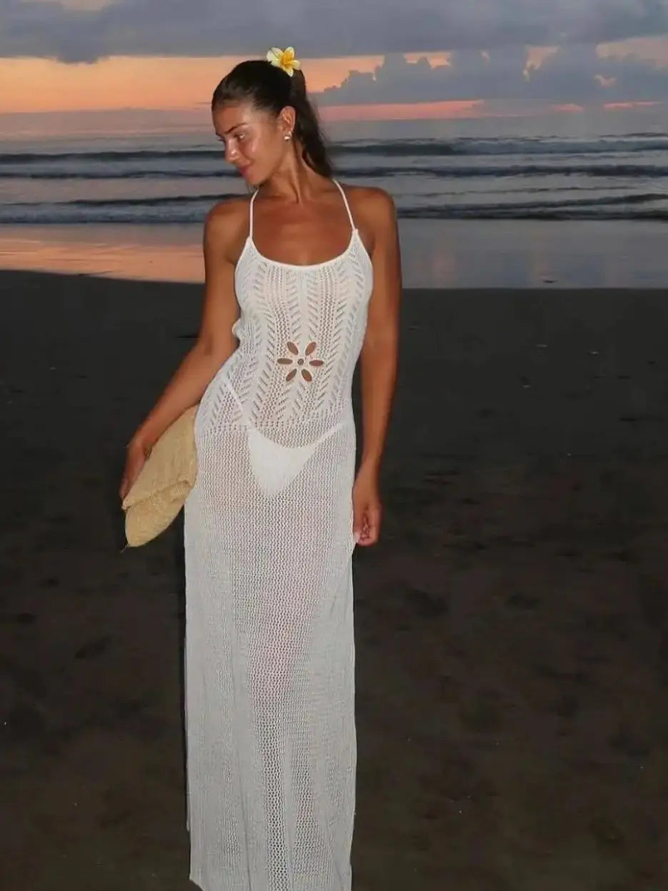 Sexy Cover Up Bikini Women Swimsuit Cover-up Beach Bathing Suit Beach Wear Knitting Swimwear Mesh Beach Dress Tunic Robe - Matrix Studios