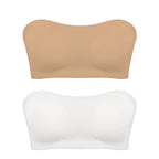Women's Sexy Strapless Push Up Bra Removable Padded Seamless Ice Silk Top Women Invisible Beauty Back Anti-slip Off-shoulder Bra - Matrix Studios