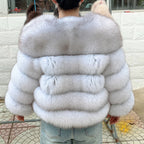 QUEENTINA Real Fox Fur Coat Winter Women'S New Fashion Furry 2025 Leather And Skin White Clothing Natural New In Coats & Jackets - Matrix Studios
