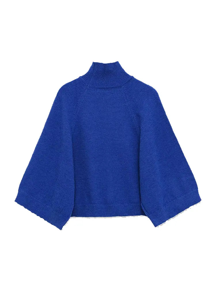 NLZGMSJ Casual Knitted Women Loose Sweater Autumn Long Sleeve Half High Collar Oversize Pullovers Female Warm Sweater Y2K - Matrix Studios