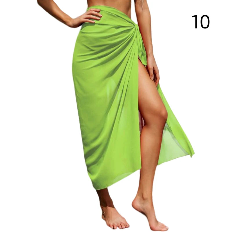Summer Sexy Beach Skirts Women Beach Wear Chiffon Beach Wrap Skirt Towel Long Sarong Cover Up Sexy Bikini Scarf - Matrix Studios