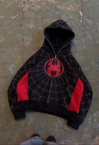 American Spider Pattern Embroidery Zip Up Hoodie Y2K Mens Womens Gothic Harajuku Jacket Fashion Hoodie Sweatshirt Casual Clothes