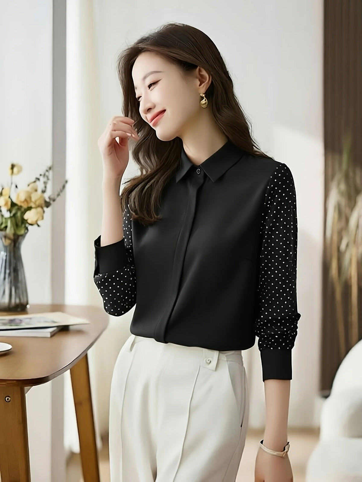 New elegant Women Blouses ladies shirts Blusas Mujer Long Sleeve Shirts causal Tops - Matrix-studios.com