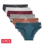5 PCS/SET New Arrival Low Rise Ladies Sexy Lace Panty Underpants Panties For Women Lingerie Cotton Briefs - Matrix Studios