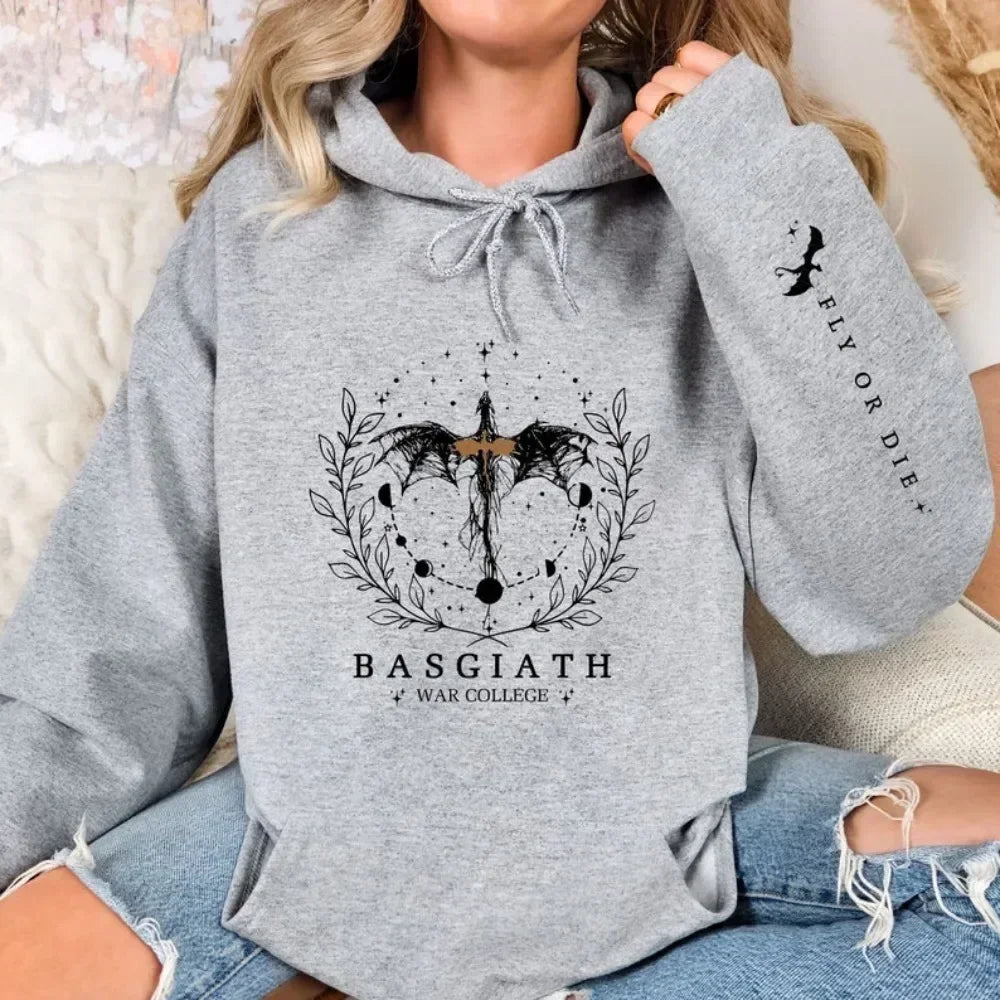 2025 Women's Fall/Winter Hoodie Fourth Wing Sweatshirt Basgiath War College Dragon Knight Hoodie Fantasy Gift unisex Pullover - Matrix Studios