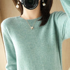 Autumn And Winter Cashmere Sweater Women's Crew Neck Pullover Casual Knitted Top Women's Short Undercoat Fashion 18 Colors - Matrix-studios.com