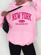 New York City Brooklyn Creative Letter Printed Female Hoodies Multicolor Loose Hoody Y2K Street Sportswear Fleece Hoodie Unisex