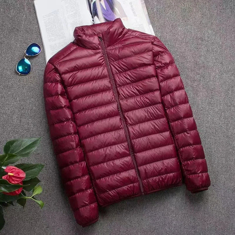 0-10℃ Men's Winter Jacket Ultra Light Duck Down Jackets Portable Hooded Puffer Feather Thin Parkas Windproof Outerwear Coat 5XL - Matrix Studios