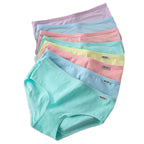 7Pcs/Set Candy Color Underwear Womens Comfortable High-quality Cotton Panties Mid-waist Breathable Underpanties Plus Size Briefs - Matrix Studios
