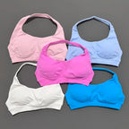 Women Sports Bra Seamless Halter Yoga Clothes Removable Cups Women Workout Clothing Gym Backless Bra Running Workout Tops - Matrix Studios