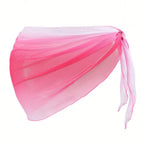 Chiffon Material Beach Dress UPF Protection Short Length Sarongs Gradient Color Breathable Quick-Dry Swimsuit Coverups - Matrix Studios