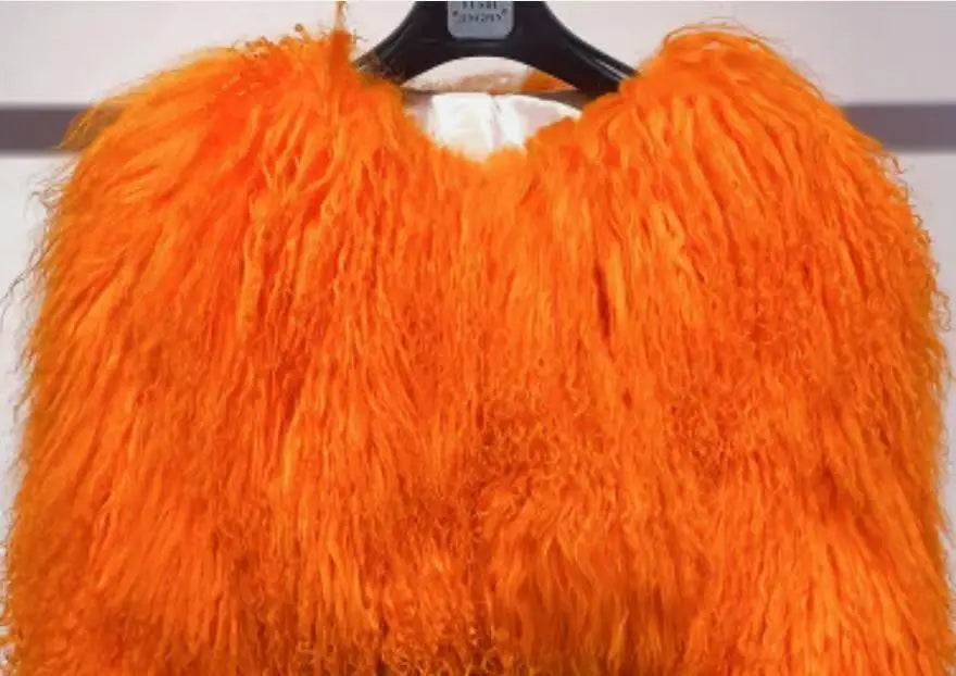 Mongolian Fur Coat Fur Jacket Women's Elegant Fluffy Solid Color Thickened Thermal Long Sleeve Coat Winter Fashion Oversized Lad - Matrix Studios