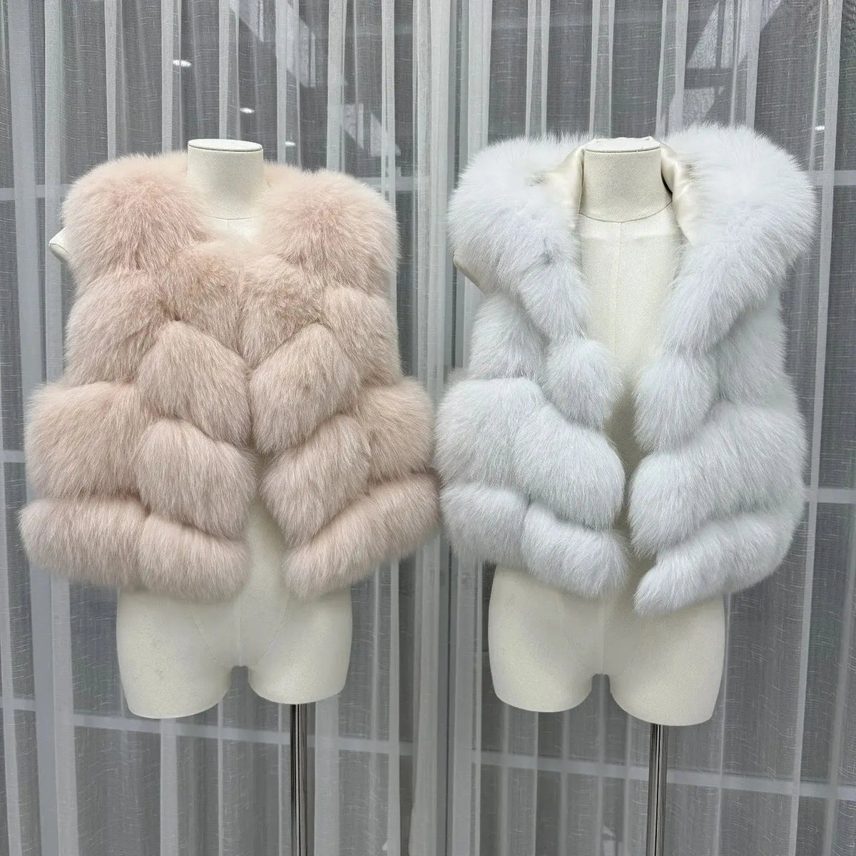 Natural Fox Fur Vest Women Winter Coat Fashion Hoodies Thick Warm Female Short Real Fox Fur Coat Sheepskin Genuine Fur Jackets - Matrix Studios