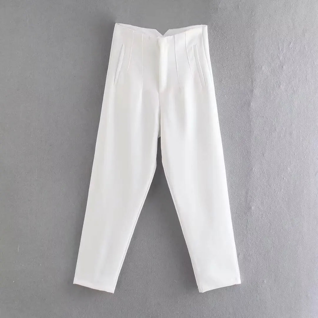 Koekop Office outfits Pencil Trousers Black Pink White Ladies Pants Fashion Office Wear High waist Pants for Women Formal Pants - Matrix-studios.com