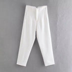 Koekop Office outfits Pencil Trousers Black Pink White Ladies Pants Fashion Office Wear High waist Pants for Women Formal Pants - Matrix-studios.com