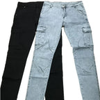 Men Casual Pencil Jeans Male Elastic Multi Pocket Small Slim High Street Denim Pants Wash Solid Color Mid Waist Cargo Jeans - Matrix Studios