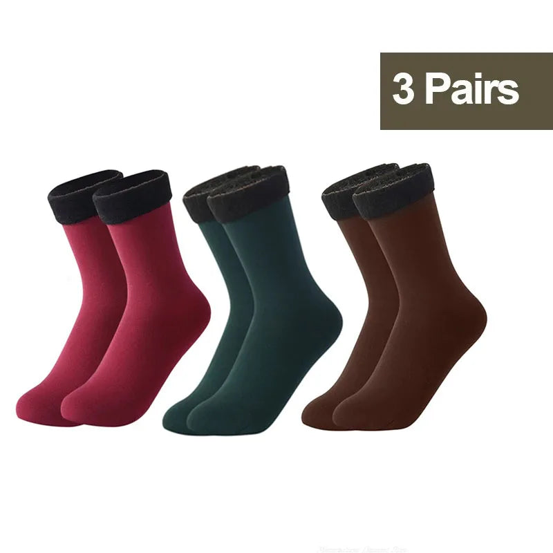1/2/3/5/10Pairs Thermal Socks Women Winter Warm Thicken Fleece Short Socks Cashmere Wool Socks Snow Velvet Boots Home Floor Wear - Matrix Studios