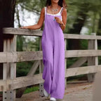 Oversized S-5XL Women Loose Overalls Summer Fashion Female Sleeveless Wide Leg Pant Suits JYFS-8130 - Matrix Studios