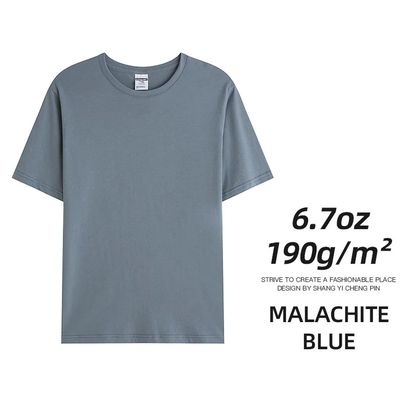 6.7oz 190gsm Combed Cotton Tees Tshirts Mens Solid Tops Woman Male Custom Team Uniform Class Clothes Summer Brand Customization - Matrix Studios