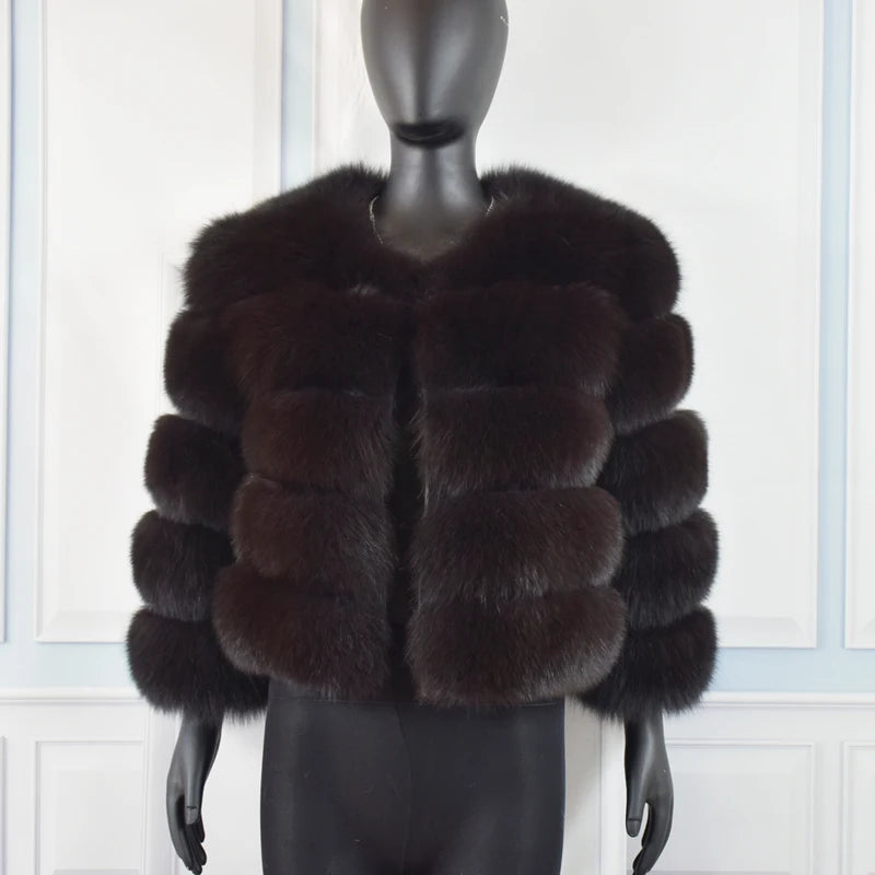 Style Real Fur Coat 100% Natural Fur Jacket Female Winter Warm Leather Fox Fur Coat High Quality Fur Vest - Matrix Studios