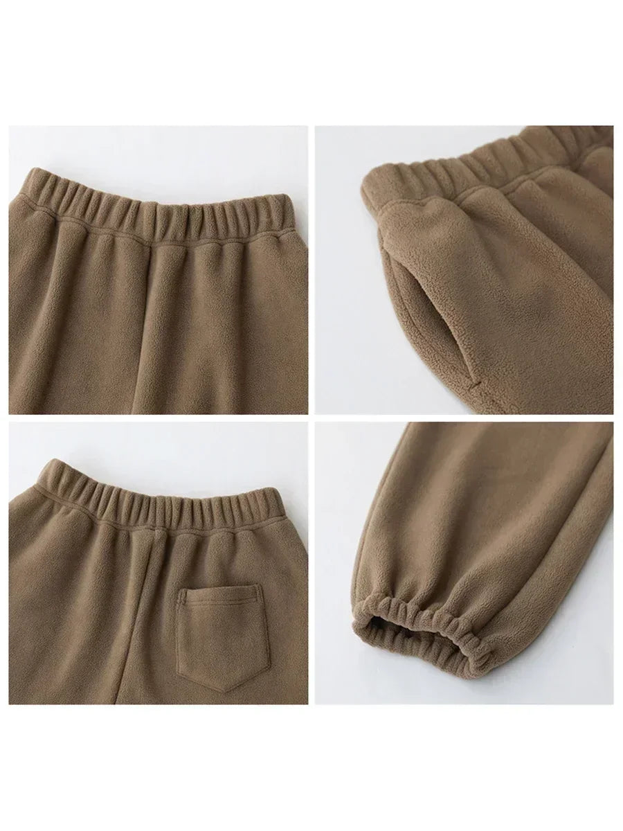 CHIC VEN Women's Pant Loose Casual New High Waist Fleece Pant Thick Plush Warm Female Sports Trousers Autumn Winter 2023 - Matrix-studios.com