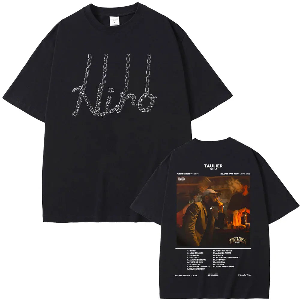 Rapper Niro OX7 Album Graphic T-shirt Men Women Hip Hop Fashion Pop Music T-shirts Male Casual Cotton Vintage T Shirt Streetwear