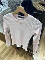 Pink Striped Slim Long Sleeve Tees Women Spring Casual Cotton O-neck Tshirt New Tops Clothes Sweet Cute  Vintage T-shirts Y2K - Matrix-studios.com