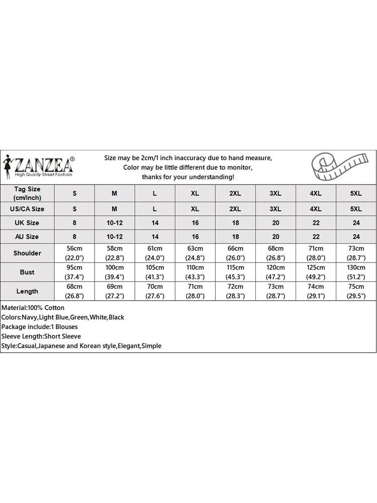 ZANZEA Fashion Women Blouses 2024 Summer Cotton Linen Blusas Mujer Stylish White Shirt Elegant Short Sleeve Tunics Lightweight - Matrix-studios.com