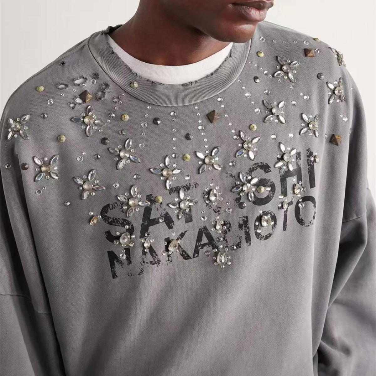 SATOSHI NAKAMOTO 26SS CRYSTAL CASTLE CREWNECK Sweatshirts Men Women High Quality Hooded - Matrix-studios.com