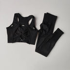 2PCS Sports Bra Women's Set Professional Fitness Tank Top Bra Shockproof Running Leggings Yoga Suit Beautiful Back Bra Clothing - Matrix-studios.com