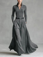 Half Zip Sweatshirt & Wide Leg Pants Matching Set 2 Piece Loungewear Co-ord Outfit Women Elegant Stand Collar Tracksuit with Pockets - Matrix-studios.com