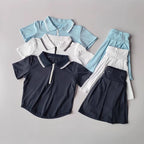 Women's 2-Piece Sports Tennis Sets Polo Sports Suit Stretchy Workout Shirt Outfits Golf Badminton Training Slim Fit Tracksuits - Matrix-studios.com