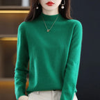 100% merino wool cashmere sweater women's sweater semi-high-necked long-sleeved pullover new warm pullover in autumn and winter. - Matrix Studios