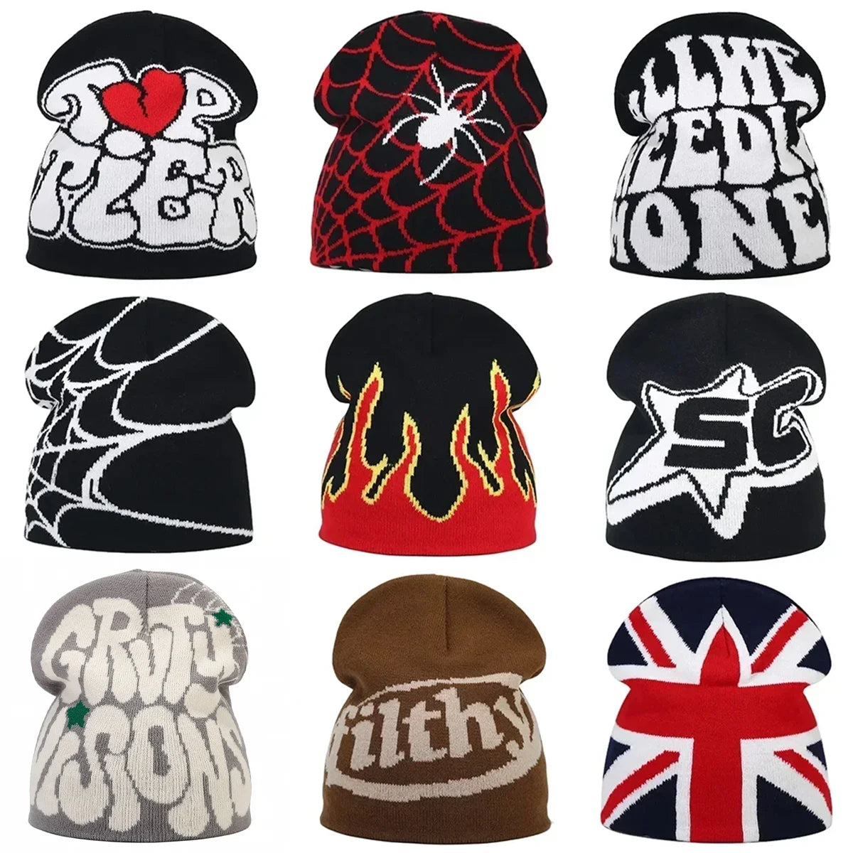 Y2K Letter Knitted Winter Autumn Beanie Cap Men Women Kanye Beanies Gorras Hombre Top Warm Skiing Hat Ear Hats Hip Hop Skullcap - Matrix-studios.com