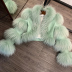 Fur Bomber Ladies New Fashion Jacket Crocdile Sheep Leather With Natural Fur 3573 - Matrix Studios