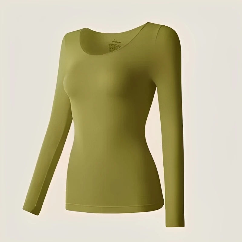 Winter Seamless Fleece Warm Leggings Female casual warm top Ladies Thermal Underwear 2pcs Set Slim Thin  Sports Fitness Leggings - Matrix-studios.com
