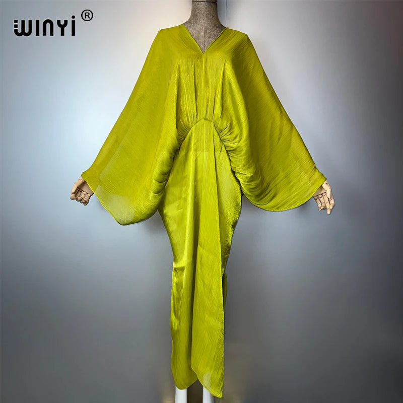 WINYI Summer Pearlescent Sexy Elegant Perspective Dress Holiday Maxi Beach Dress Female Vestidos Party Evening Dress - Matrix Studios