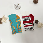 1 Pair Unisex Funny AB Style Tomato Ketchup French Fry Printed Mid-Calf Socks Suit In All Seasons - Matrix Studios