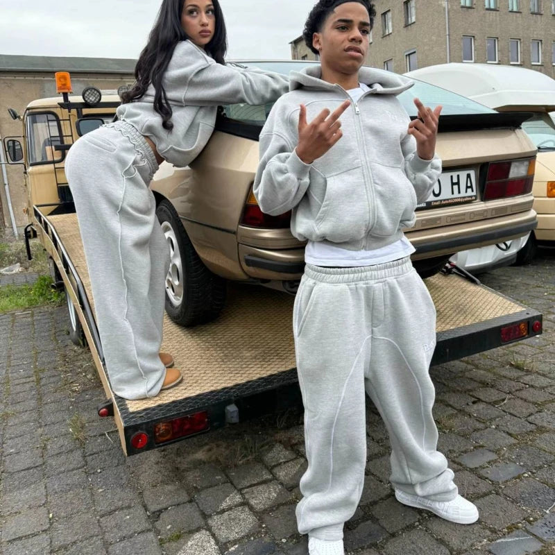 2025 Street Hip-hop Goth Harajuku Fashion Versatile Straight Wide-leg Pants Men American Retro Y2K Casual Loose Trousers Women