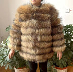 70CM 4in1 New Fast Shipping New Fashion Women Fashion Real Natural Fox Fur Long Coat Jacket for Winter Warm Over Coat - Matrix Studios