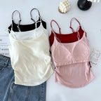 Summer Dopamine Color Sexy Camisole For Women With Pleated Waist And All-in-one Beautiful Back With Breast Pads For Women - Matrix-studios.com