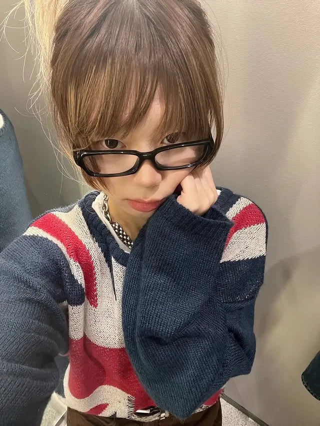 Autumn Winter Casual Loose pullover Women Streetwear American Vintage Harajuku Y2K Aesthetic Knitwear Trend Long Sleeve Fashion - Matrix Studios